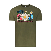 Vintage Olive With God All Things Are Possible Vintage Tee - MaliasSmallBusiness