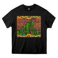 Black sunflowers turquoise serape cactus tumbler Heavy Core Tee - Artiststas