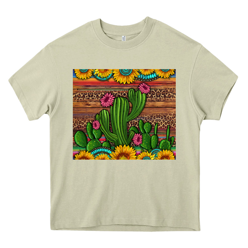 Sunflowers Turquoise Serape Cactus Tumbler Heavy Core Tee by Artiststas | Teevron