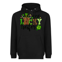 Black St. Patrick's Day One lucky Heifer Heavyweight Hoodie - OliviaCreatesArt