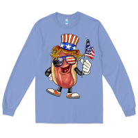 Colony Blue 4th of july hot dog Long Sleeve Tee - BarkalooDesign