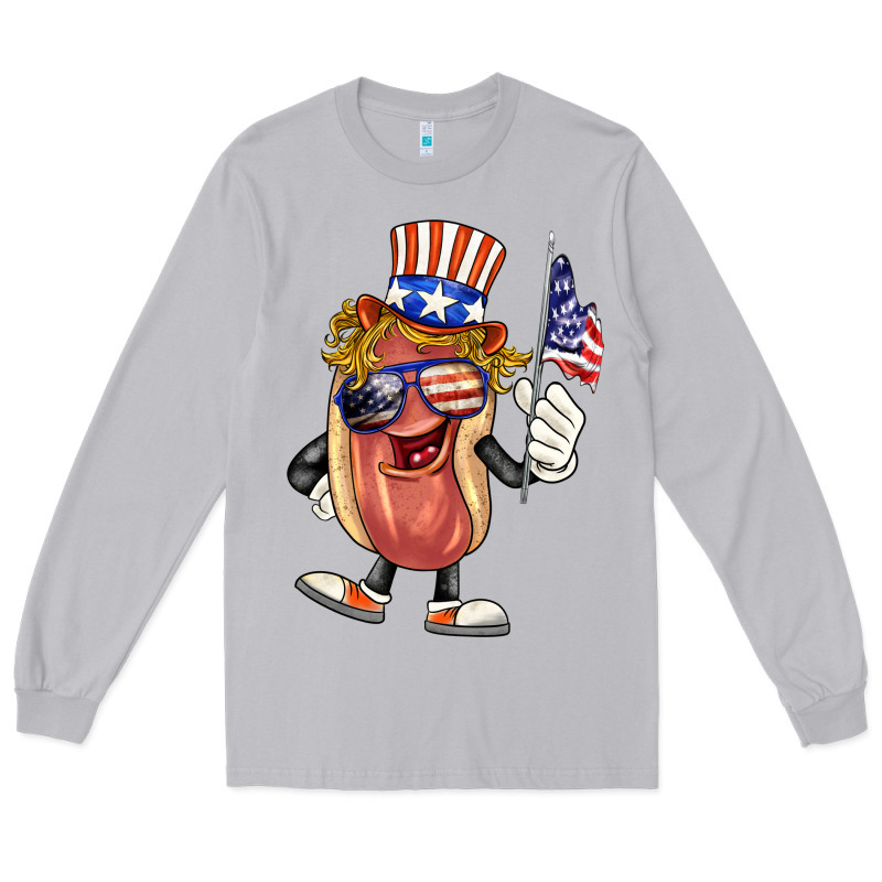4th Of July Hot Dog Long Sleeve Tee by BarkalooDesign | Teevron