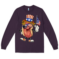 Plum 4th of july hot dog Long Sleeve Tee - BarkalooDesign