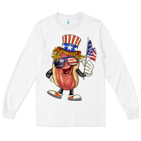 White 4th of july hot dog Long Sleeve Tee - BarkalooDesign