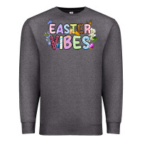 Charcoal Heather Easter vibes Premium Sweatshirt - OliviaCreatesArt