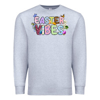 Heather Grey Easter vibes Premium Sweatshirt - OliviaCreatesArt