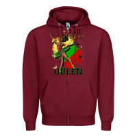 Burgundy little melanin queen Zipper Hoodie - CowGirlArtShop