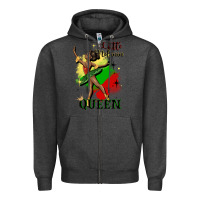 Charcoal Heather little melanin queen Zipper Hoodie - CowGirlArtShop