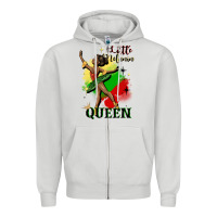 Dove Grey little melanin queen Zipper Hoodie - CowGirlArtShop