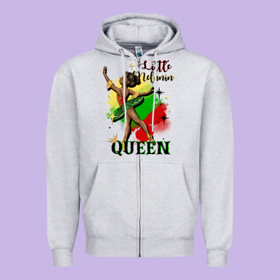 Little Melanin Queen Zipper Hoodie Designed By Cowgirlartshop
