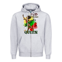 Heather Grey little melanin queen Zipper Hoodie - CowGirlArtShop