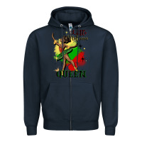 Navy little melanin queen Zipper Hoodie - CowGirlArtShop