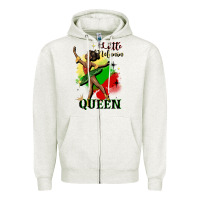 Oatmeal Heather little melanin queen Zipper Hoodie - CowGirlArtShop