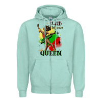 Seafoam little melanin queen Zipper Hoodie - CowGirlArtShop