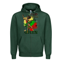 Sports Green little melanin queen Zipper Hoodie - CowGirlArtShop