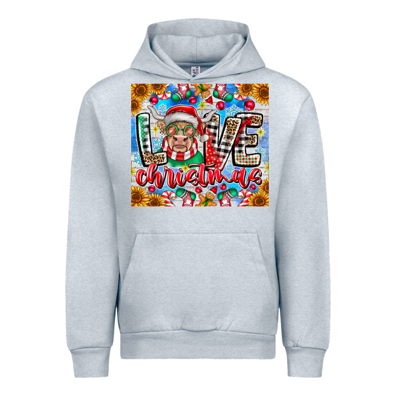 Love Christmas Highland Cow Urban Hoodie by CowhideDigitalArt | Teevron