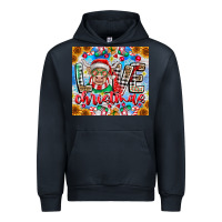Navy Love Christmas highland cow Urban Hoodie - CowhideDigitalArt