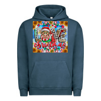 Pigment Midnight Navy Love Christmas highland cow Urban Hoodie - CowhideDigitalArt