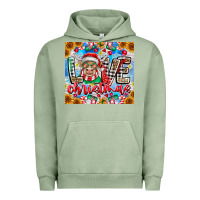 Pigment Oil Green Love Christmas highland cow Urban Hoodie - CowhideDigitalArt