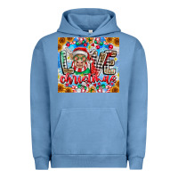 Pigment Pebble Blue Love Christmas highland cow Urban Hoodie - CowhideDigitalArt