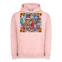 Pigment Salmon Love Christmas highland cow Urban Hoodie - CowhideDigitalArt