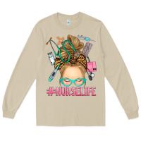 Mushroom blonde messy bun nurse life Long Sleeve Tee - RanaPortraitStore
