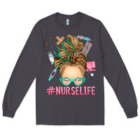 Smoke blonde messy bun nurse life Long Sleeve Tee - RanaPortraitStore