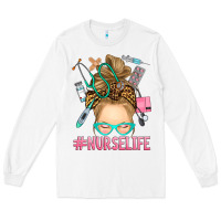 White blonde messy bun nurse life Long Sleeve Tee - RanaPortraitStore