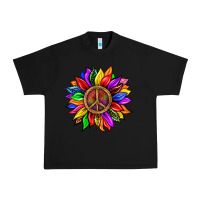 Black Pride LGBTQ+ Sunflower With Peace Urban Heavy Tee - BundleAndBundleShop
