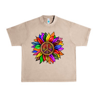 Pride Lgbtq+ Sunflower With Peace Urban Heavy Tee | Teevron