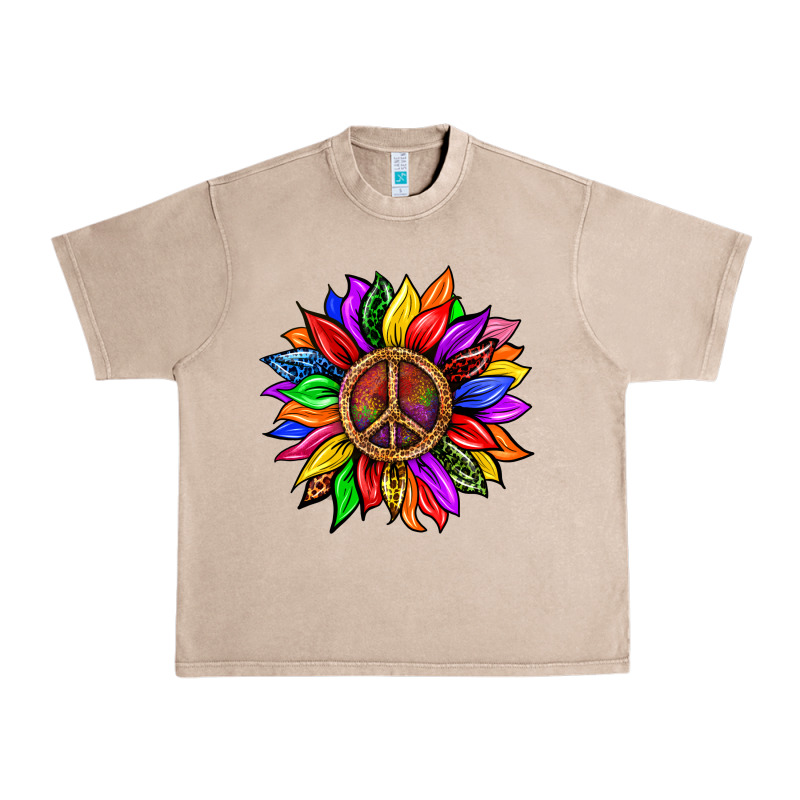 Pride Lgbtq+ Sunflower With Peace Urban Heavy Tee by BundleAndBundleShop | Teevron