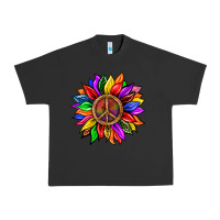Pigment Black Pride LGBTQ+ Sunflower With Peace Urban Heavy Tee - BundleAndBundleShop