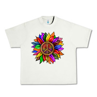 Pistachio Pride LGBTQ+ Sunflower With Peace Urban Heavy Tee - BundleAndBundleShop