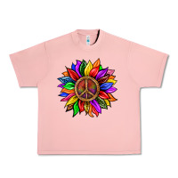 Salmon Pride LGBTQ+ Sunflower With Peace Urban Heavy Tee - BundleAndBundleShop