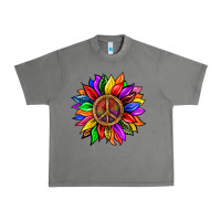 Tornado Pride LGBTQ+ Sunflower With Peace Urban Heavy Tee - BundleAndBundleShop