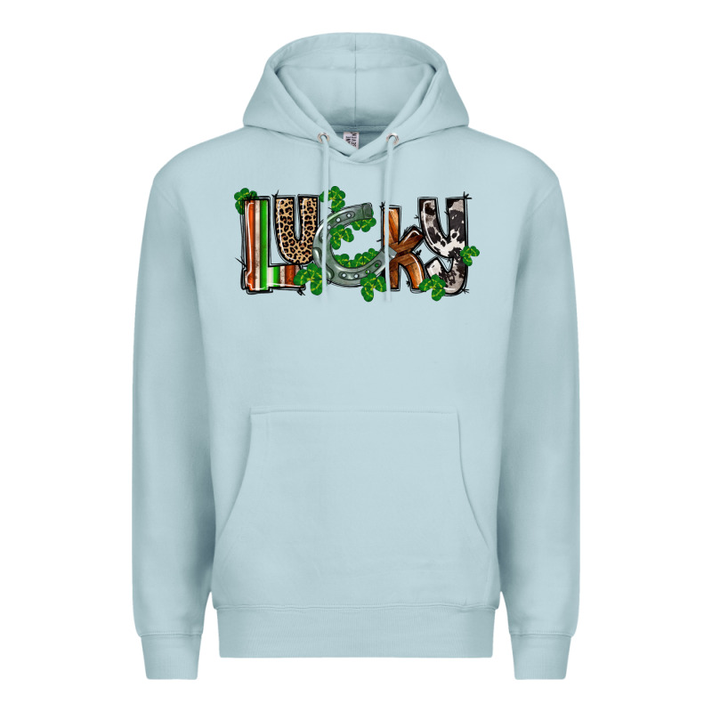 Lucky Horseshoe St. Patrick's Day Premium Hoodie by CowGirlArtShop | Teevron