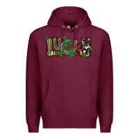 Burgundy Lucky horseshoe St. Patrick's Day Premium Hoodie - CowGirlArtShop