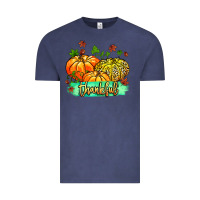 Vintage Denim thankful pumpkins with glitter Vintage Tee - MaliasSmallBusiness
