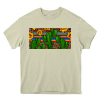 Mossy sunflowers and cactus license plate Heavy Core Tee - Artiststas