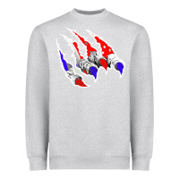 Heather Grey American Flag Claw Heavyweight Sweatshirt - Bettercallsaul