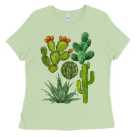 Matcha watercolor cactus bundle preview Ladies Tee - BarkalooDesign