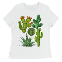 White watercolor cactus bundle preview Ladies Tee - BarkalooDesign