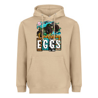Mushroom Easter Day Monster truck crushing eggs Heavyweight Hoodie - OliviaCreatesArt