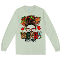 Matcha Christmas merry mama messy bun Long Sleeve Tee - Jasminsmagicworld