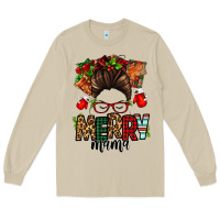 Mushroom Christmas merry mama messy bun Long Sleeve Tee - Jasminsmagicworld