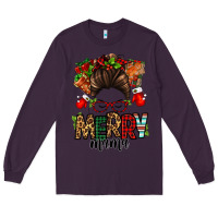 Plum Christmas merry mama messy bun Long Sleeve Tee - Jasminsmagicworld