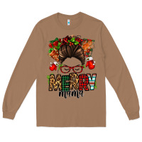 Toasted Coconut Christmas merry mama messy bun Long Sleeve Tee - Jasminsmagicworld