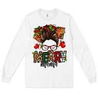 White Christmas merry mama messy bun Long Sleeve Tee - Jasminsmagicworld
