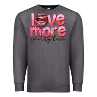 Charcoal Heather Love more worry less Premium Sweatshirt - FaDigitalArtStudio