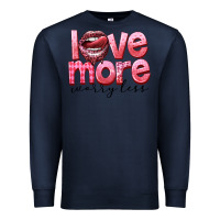 Navy Love more worry less Premium Sweatshirt - FaDigitalArtStudio